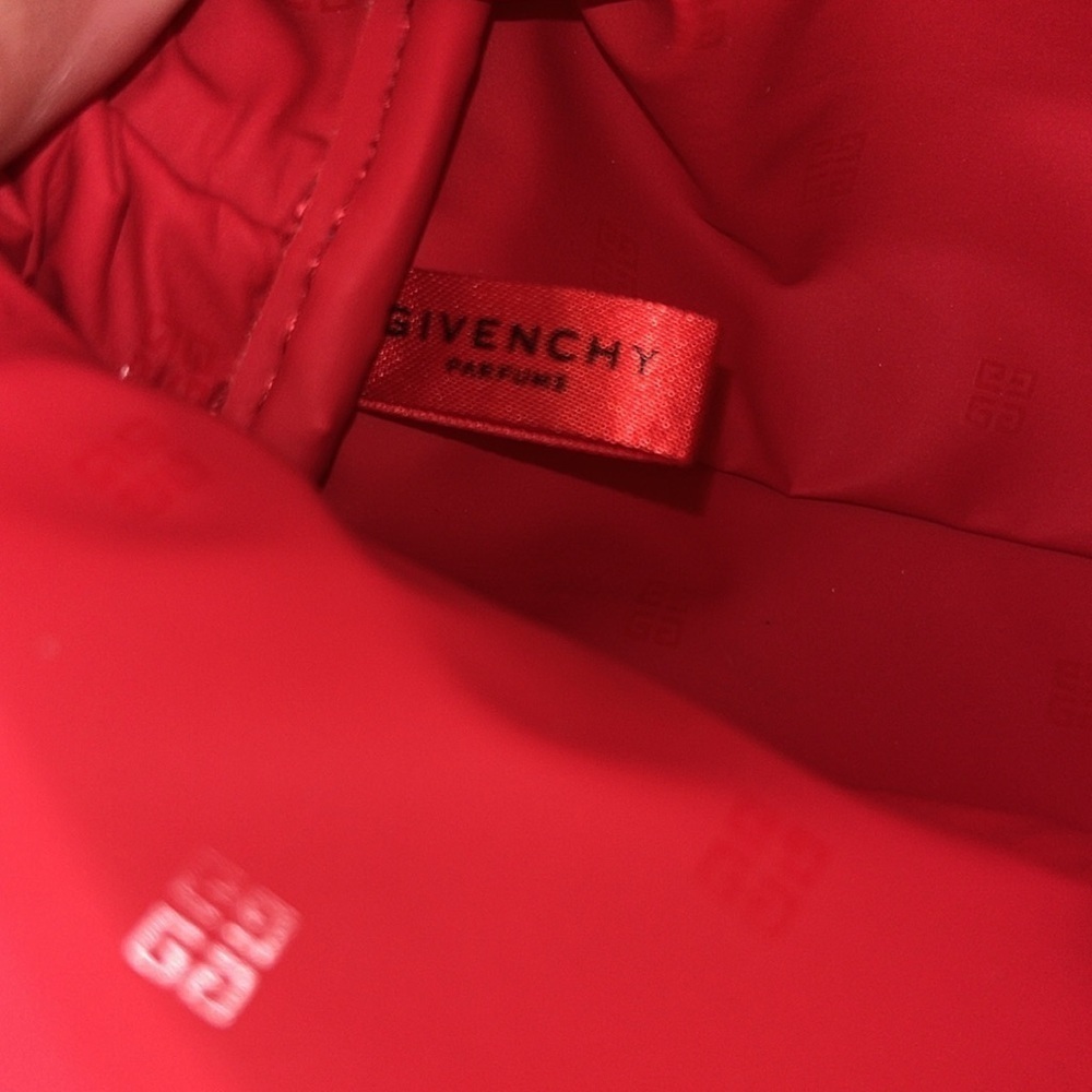 Givenchy Parfums Pouch Cosmetic Bag Clutch Red Shell Shape Big Size - Picture 8 of 9